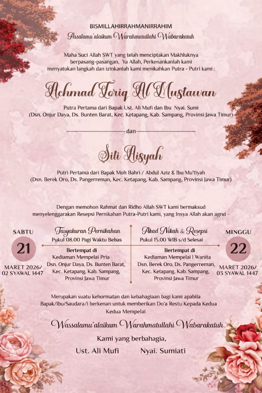 Undangan Toriq & Aisyah